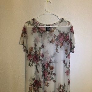 Thin lace rose cover up shirt
